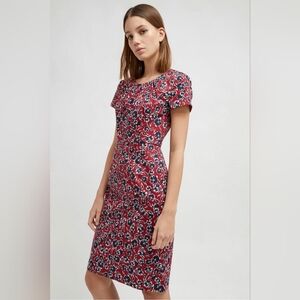 Floral Red and Black Dress